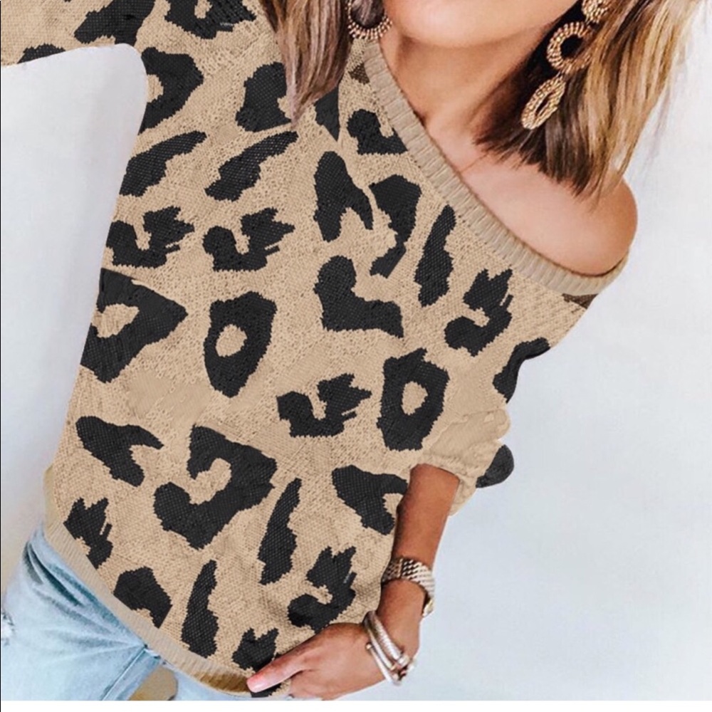 Leopard Cheetah Animal Print Long Sleeve Pullover